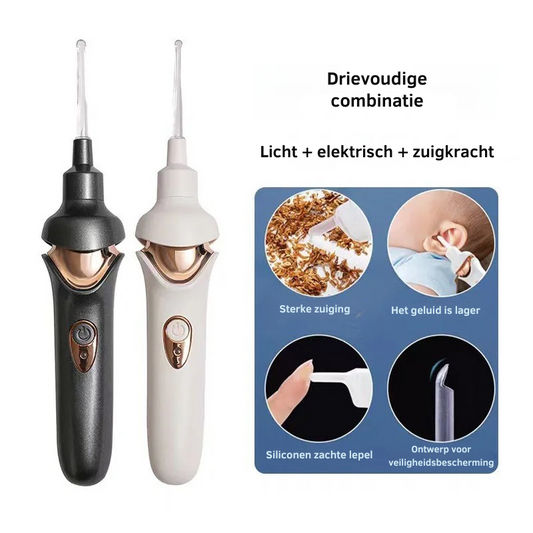 Limpiador de oídos eléctrico recargable con accesorios suaves