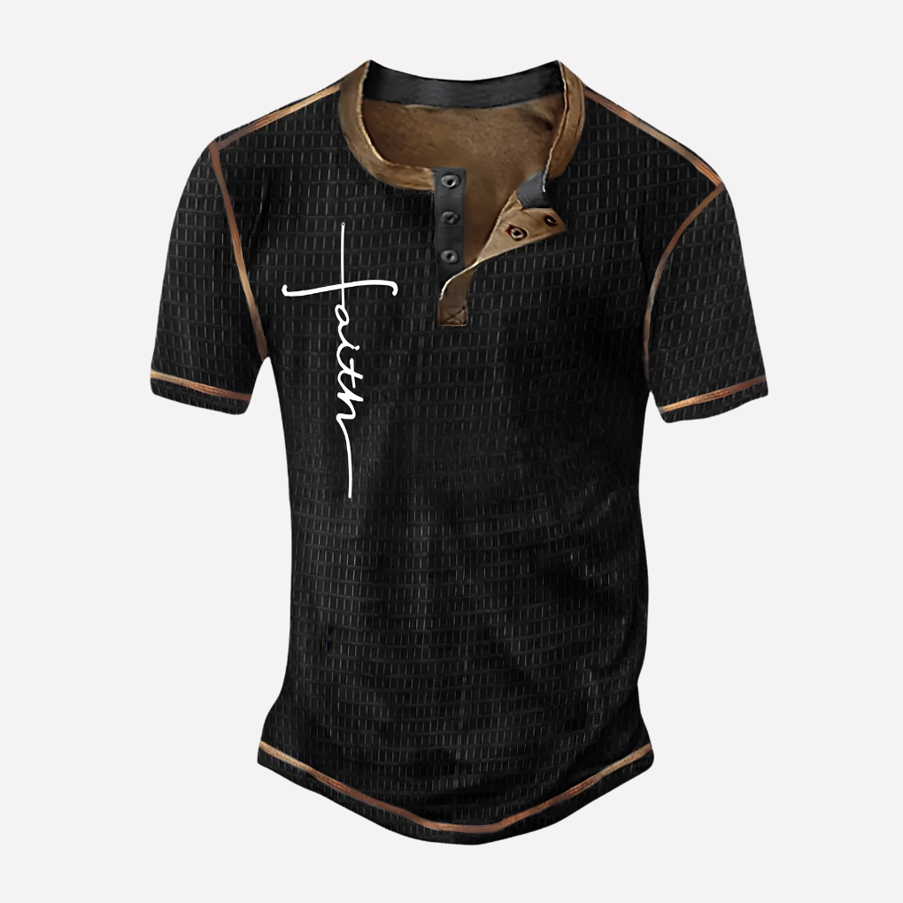 Men's Waffle Knit Casual T-shirt