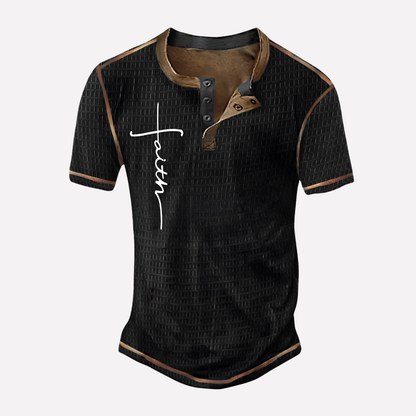 Men's Waffle Knit Casual T-shirt