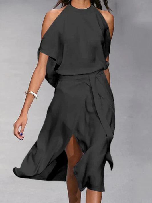 Elegant kjole for kvinner med off-shoulder-design