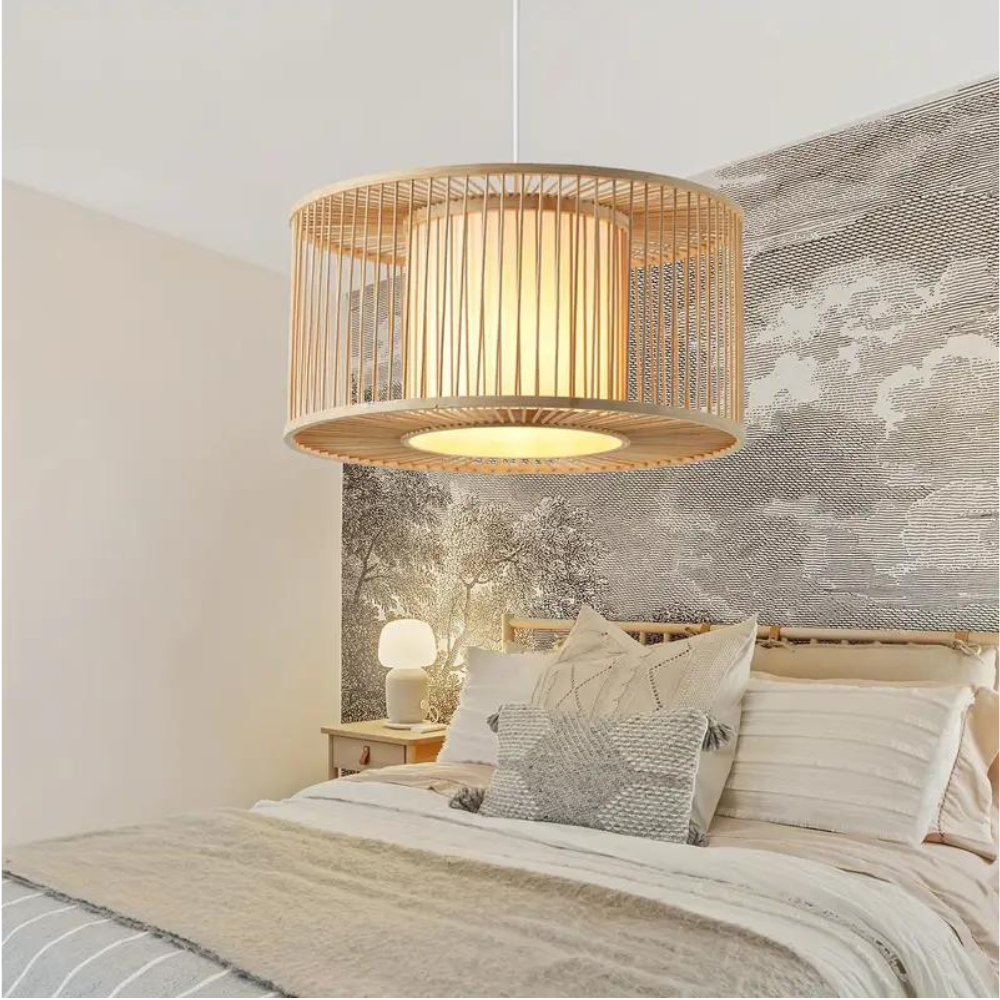 Bamboo Pendant Lamp Night Butterfly