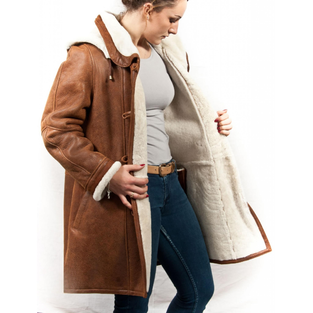 Chaqueta de mujer Cozy Shearling con capucha – Cálida y cómoda