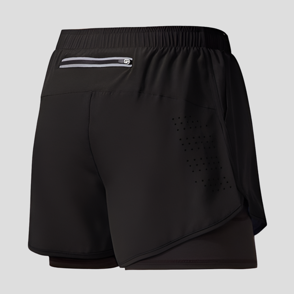 Quick-drying running shorts with zip for men