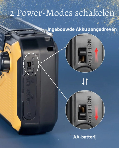 Portable Solar & Dynamo Emergency Radio with LED and Power Bank