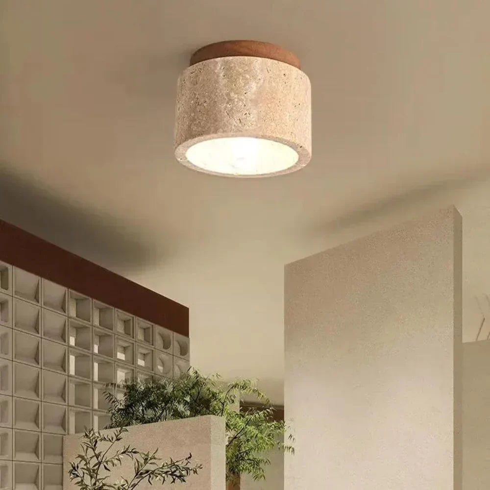 LED Ceiling Lamp Travertine - Retro & Modern Design