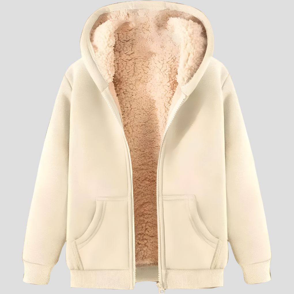 Warm fleece-lined winter hoodie for men
