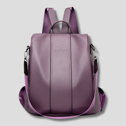 Zaino in pelle elegante e antifurto da donna