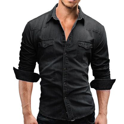 Men's Shirt - Denim Look - Ideal for Summer