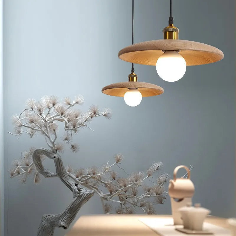 Rustic Wooden Ceiling Lamp for Ambient Lighting