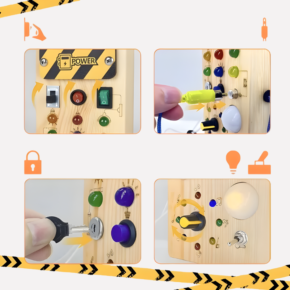 Montessori Activity Board with LED Lights