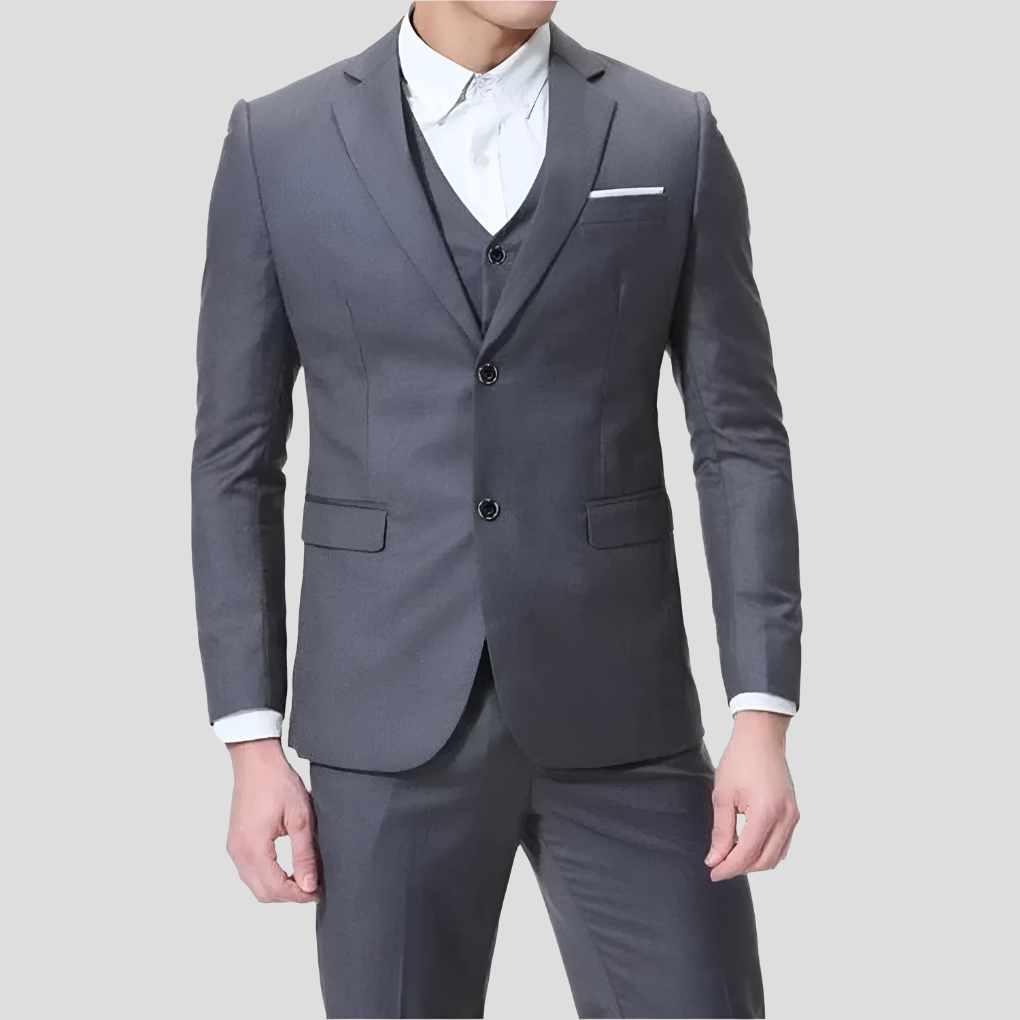 Black Three-Piece Suit for Men