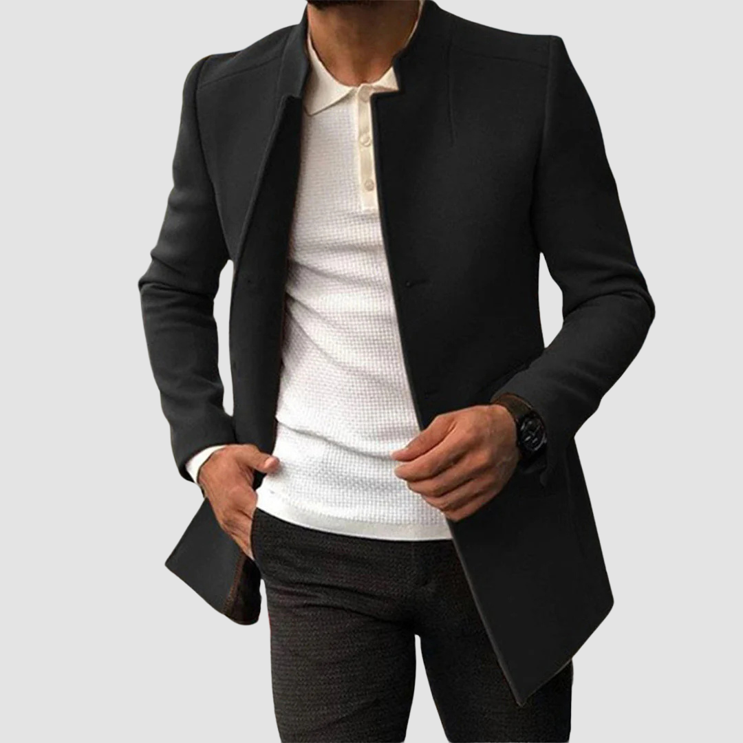 Classic Long Men's Coat for Winter and Autumn