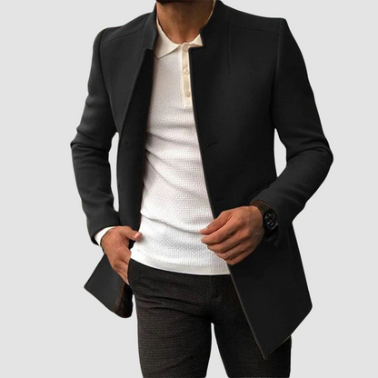 Classic Long Men's Coat for Winter and Autumn
