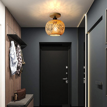 Artisan Bamboo Ceiling Light - Warm Light and Elegance