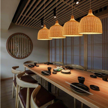 Woven Rattan Pendant Light Shade – Timeless Elegance