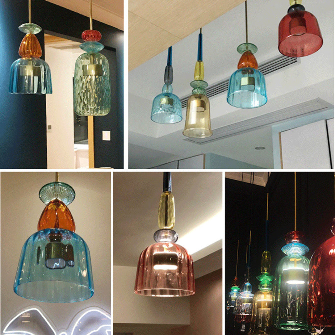Lustră suspendată elegantă din sticlă, cu LED, Madre - modernă și cu o atmosferă plăcută