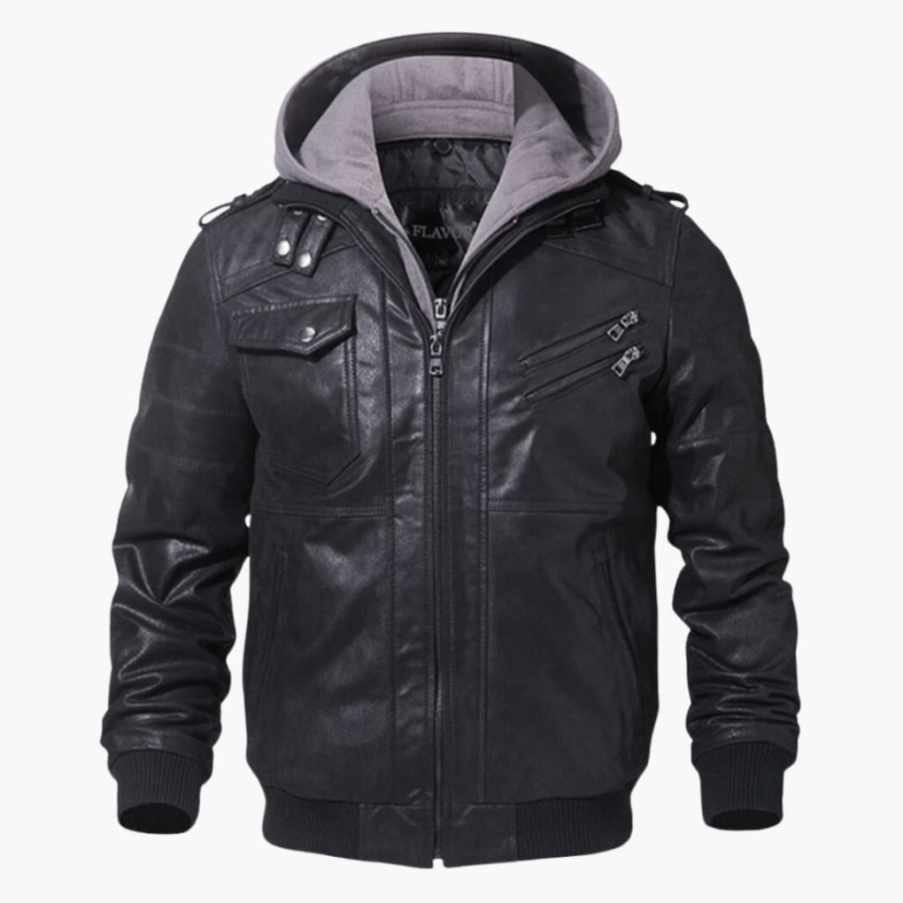 Men's Hoodie Jacket with Multiple Pockets