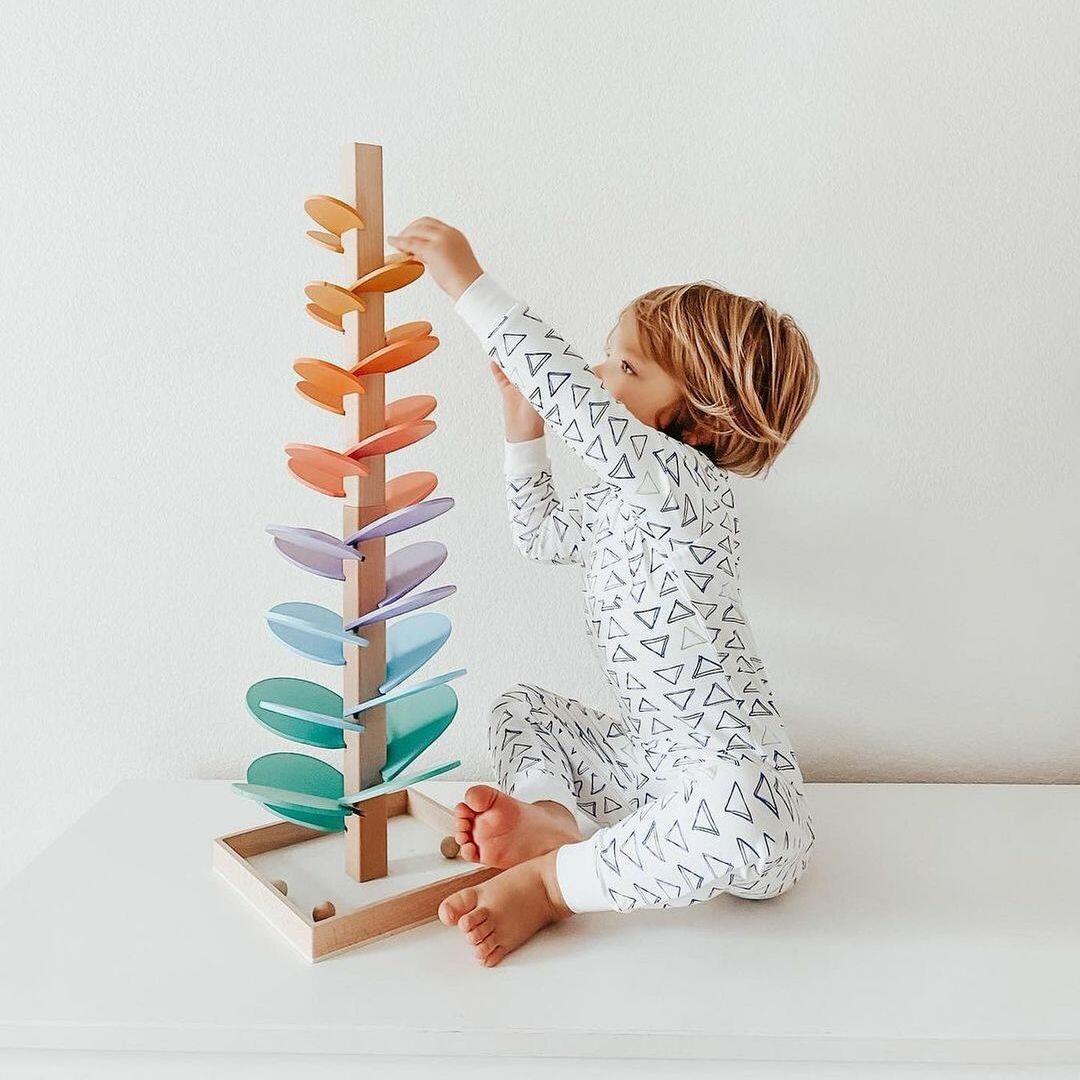 Rainbow Marble Tree Toy - Montessori Ball Drop Game
