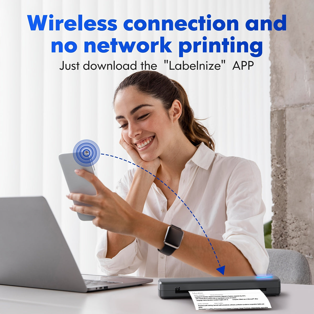 MiniThermo Wireless Printer – Compact Printing Convenience for On-the-Go