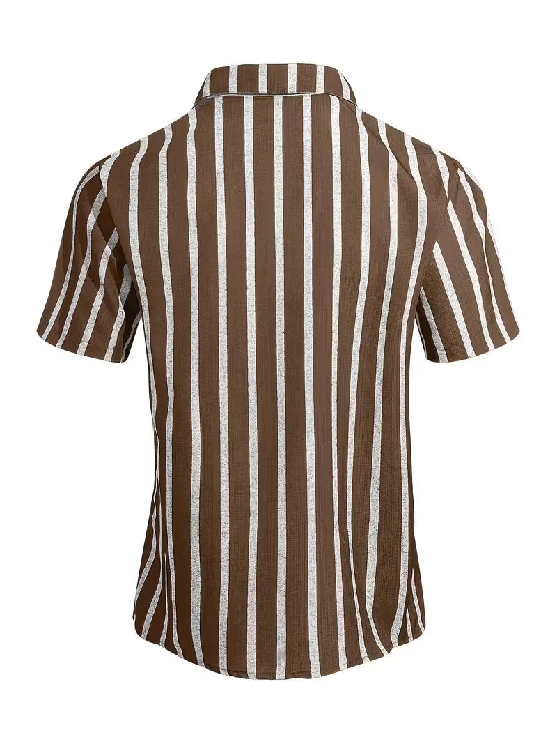 Chemise à manches courtes à rayures verticales