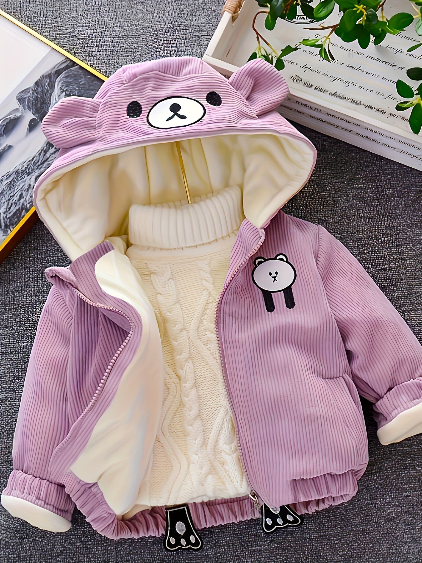 Children's Winter Corduroy Jacket with Hood - Ethan