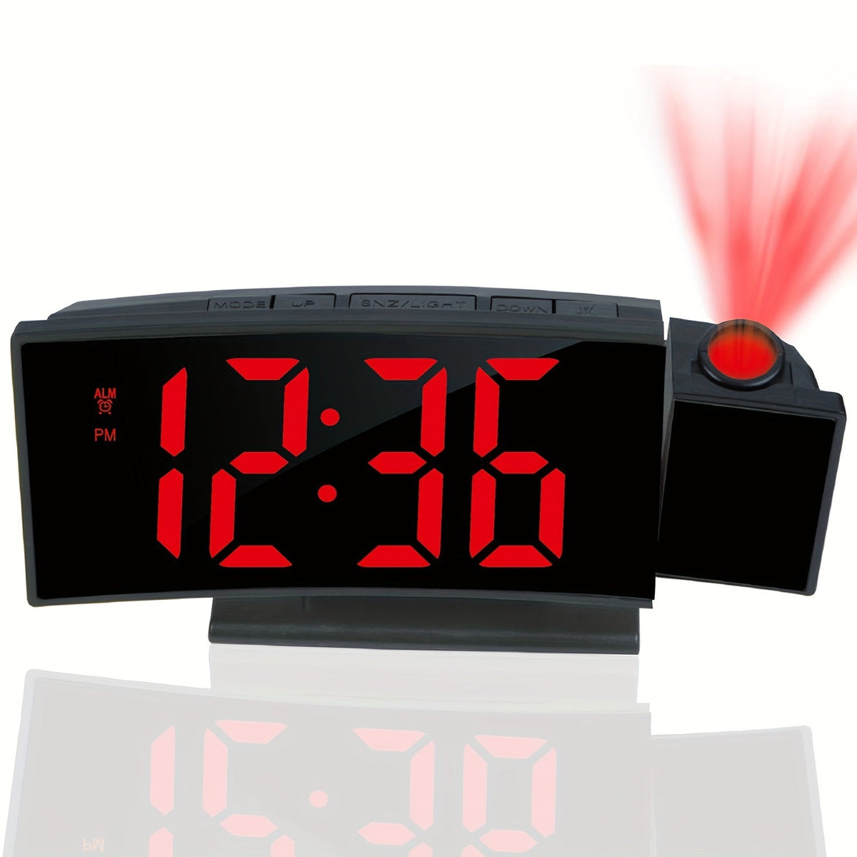 Digital Projection Alarm Clock – LED Display with Snooze Function and Adjustable Brightness