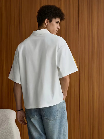Chemise à manches courtes avec patchwork