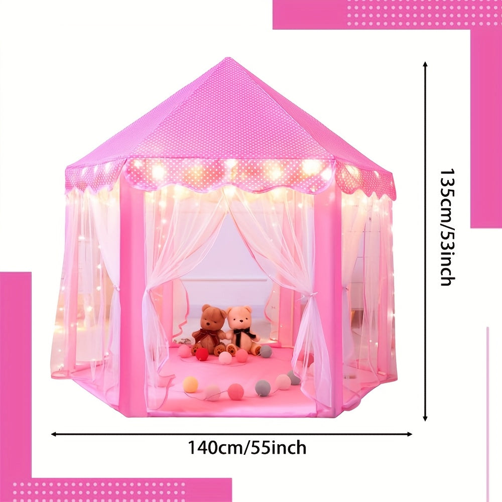 Tenda da gioco da principessa con luci a forma di stella – Perfetta per giocare in casa o all’aperto