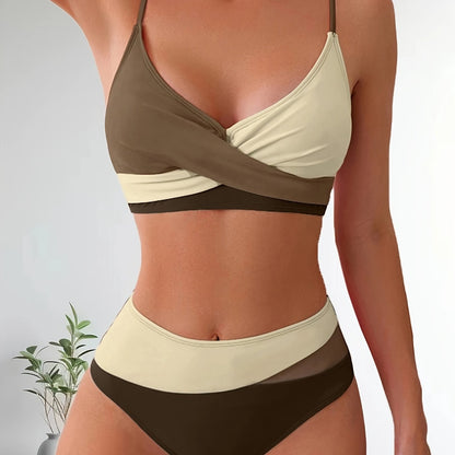 Set bikini patchwork elasticizzato e comodo da donna
