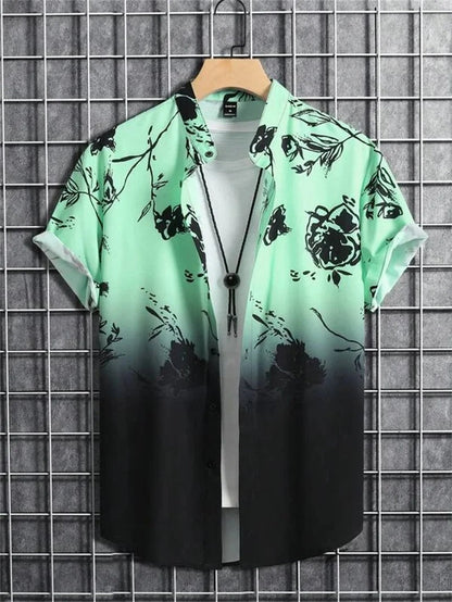 Amich - 3D Flower Printed Hawaiian Shirt