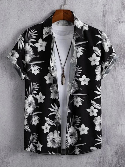 Amich - 3D Flower Printed Hawaiian Shirt
