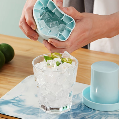 Silicone Cylindrical Ice Tray with Removable Ice Bin for Cold Drinks