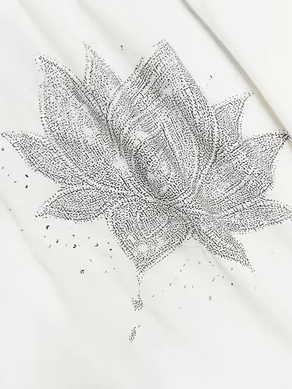 T-shirt avec imprimé fleur de lotus