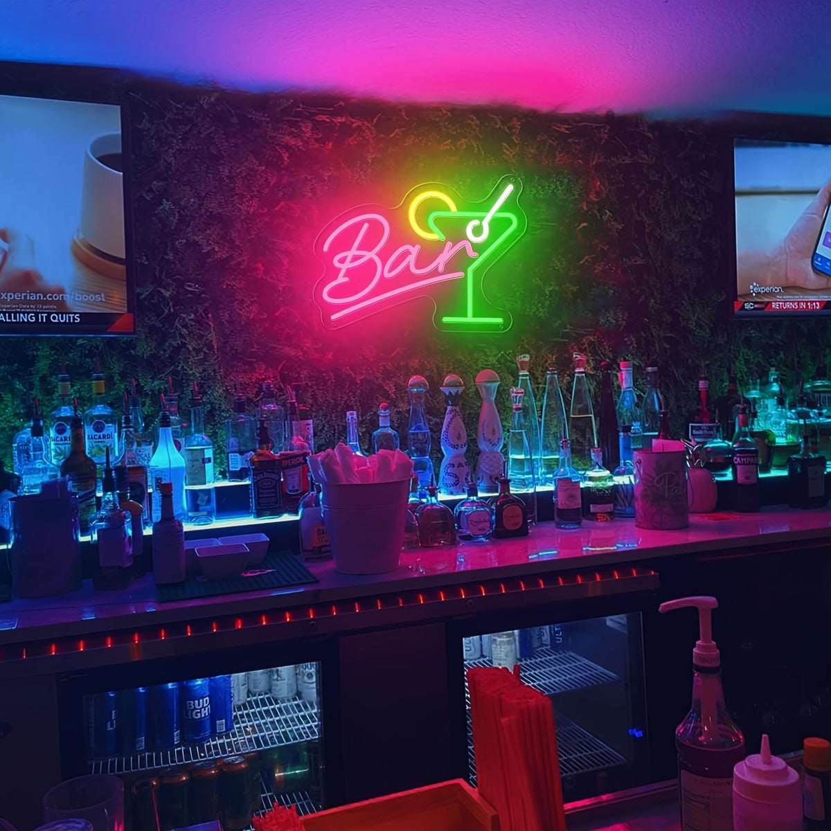 Insegna LED al neon dimmerabile da bar – Alimentazione USB con dimmer
