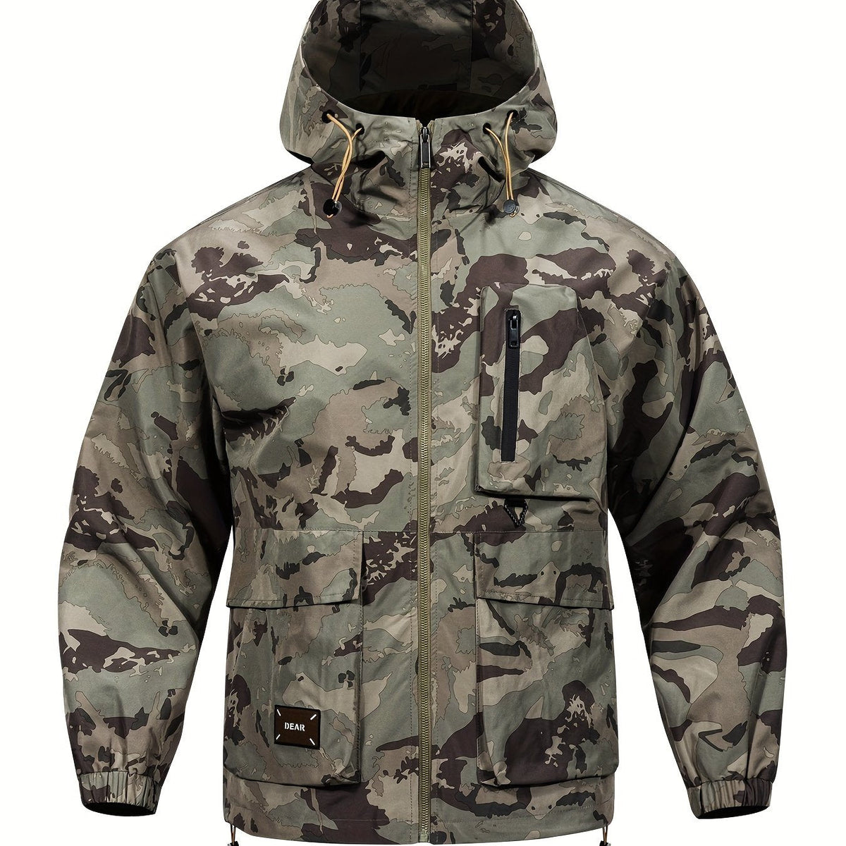 Chaqueta para hombre con estampado de camuflaje y capucha – Informal y cómoda