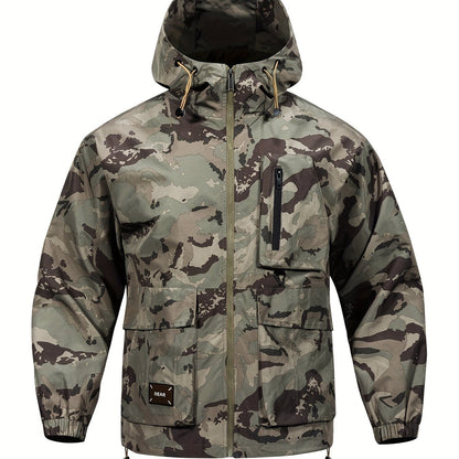 Chaqueta para hombre con estampado de camuflaje y capucha – Informal y cómoda
