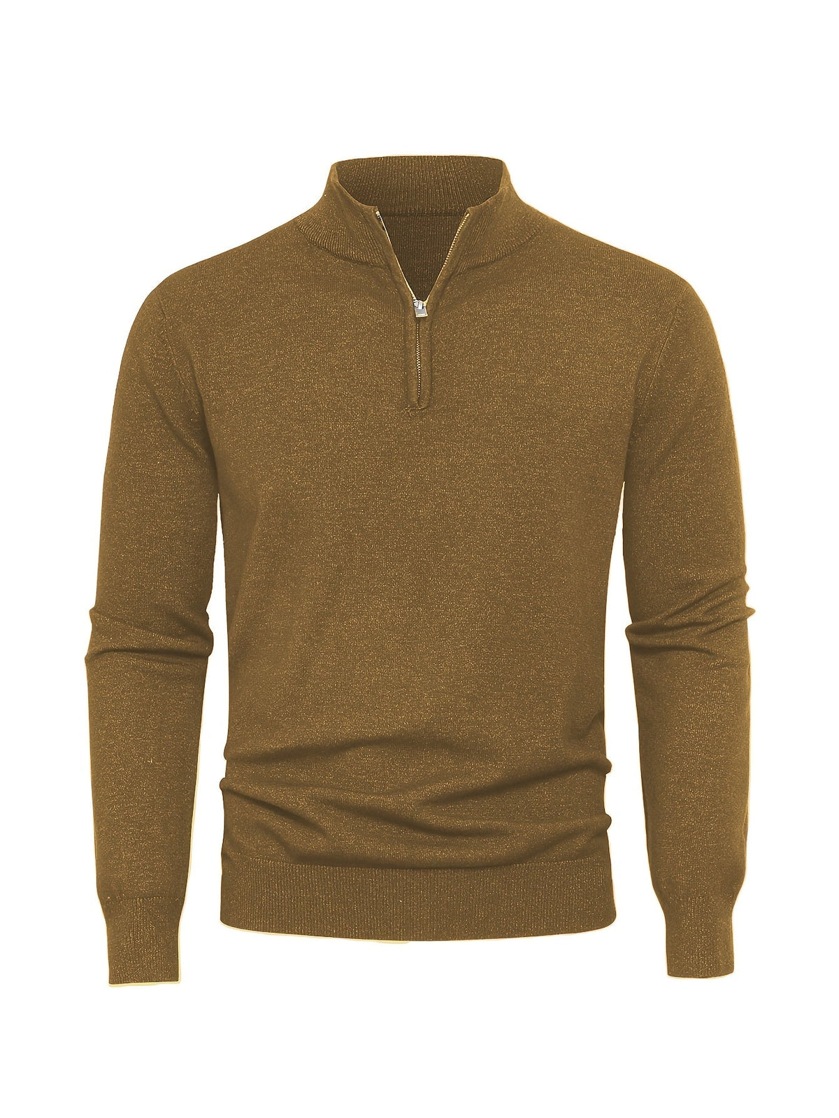 Gestrickter Herrenpullover mit Reißverschluss – warmes Modell mit Stehkragen für Herbst und Winter