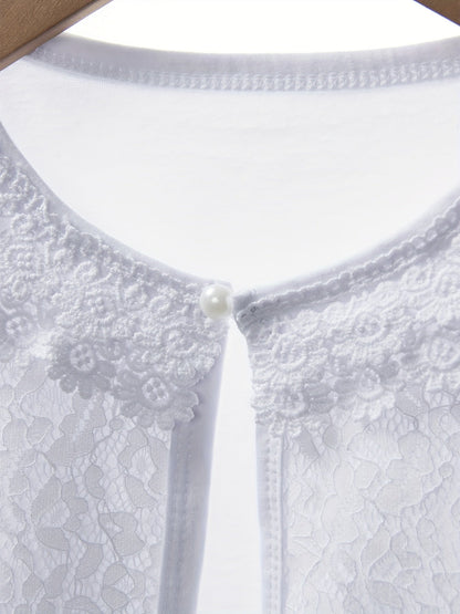 Girls' Cardigan with Lace Detail - Choi