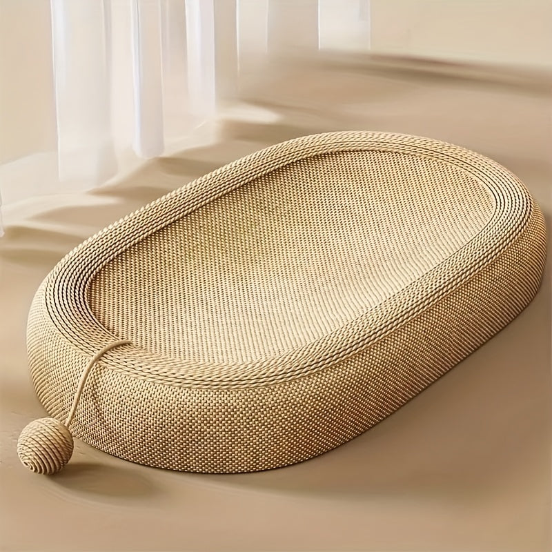 Oval Sisal Scratching and Relaxation Board for Cats – Durable and Comfortable Design