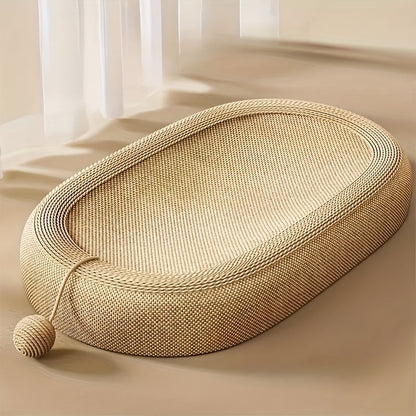 Oval Sisal Scratching and Relaxation Board for Cats – Durable and Comfortable Design