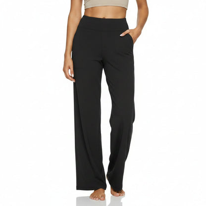 Straight Leg High Waist Trousers with Pockets