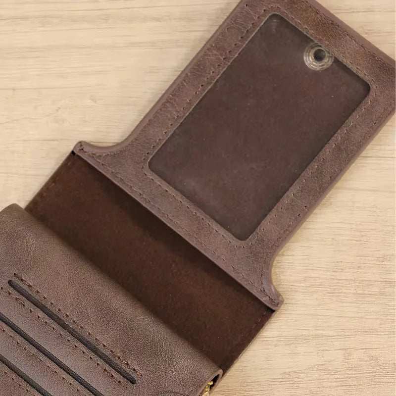 Porte-cartes à fermeture éclair et bouton pression