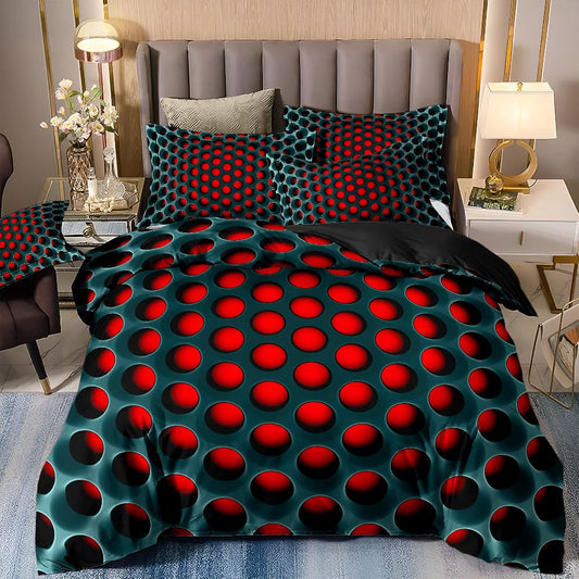3-Piece Duvet Cover Set with Futuristic 3D Pattern