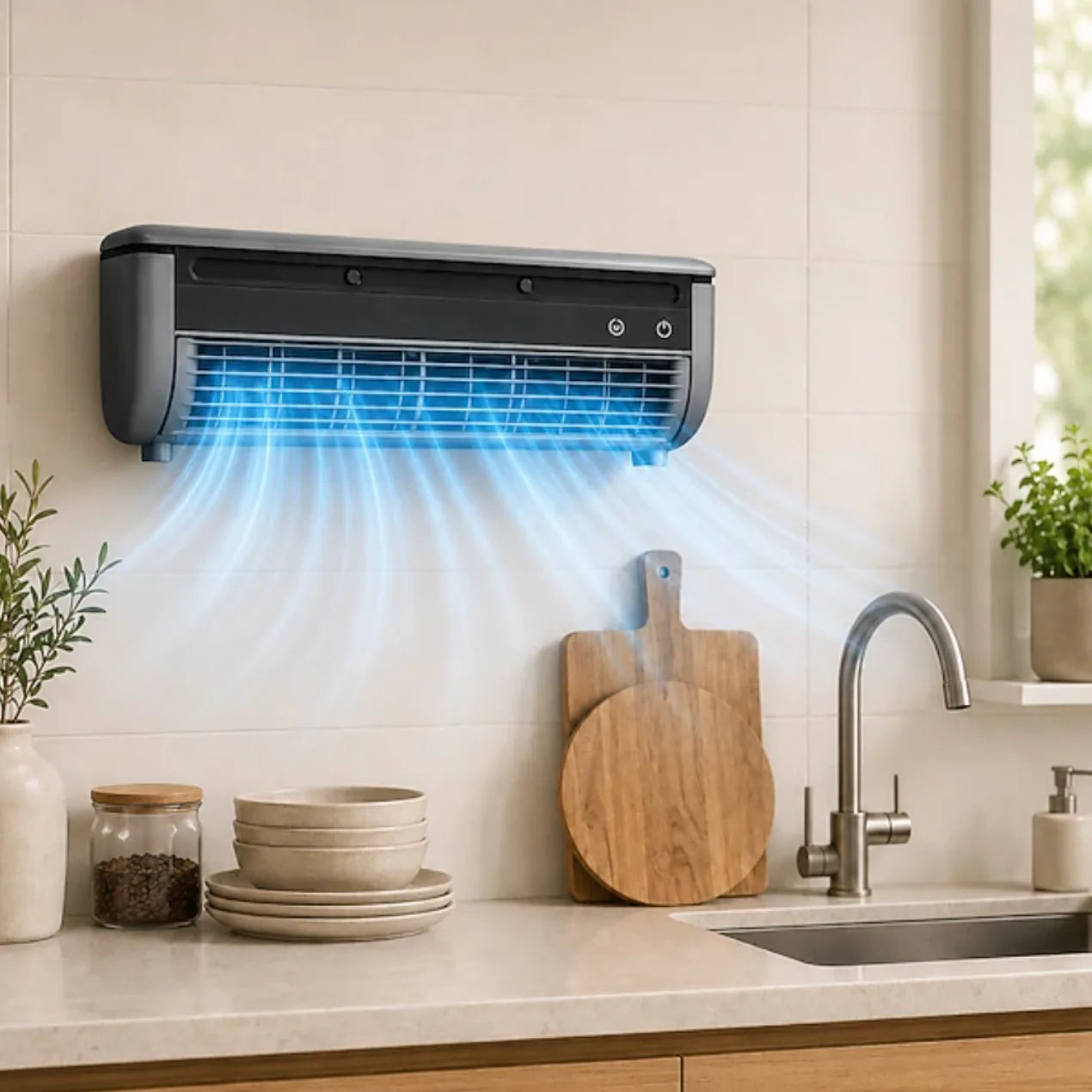 Wall-mounted air conditioner compact black
