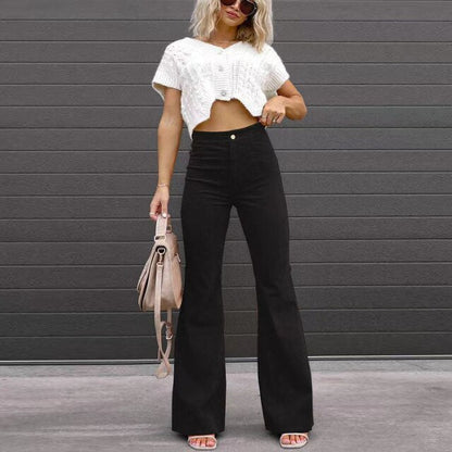 High-Waist Flared Trousers for Women