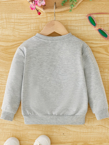 Girls' sweatshirt with unicorn print and round neck - Halina