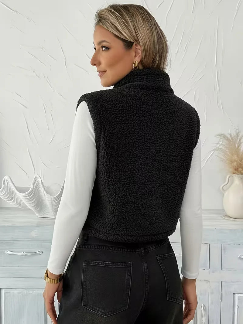 Gilet zippé avec fausse peau de mouton