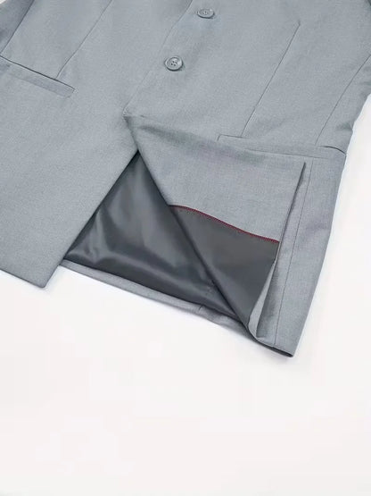 Blazer ajusté avec col mandarin