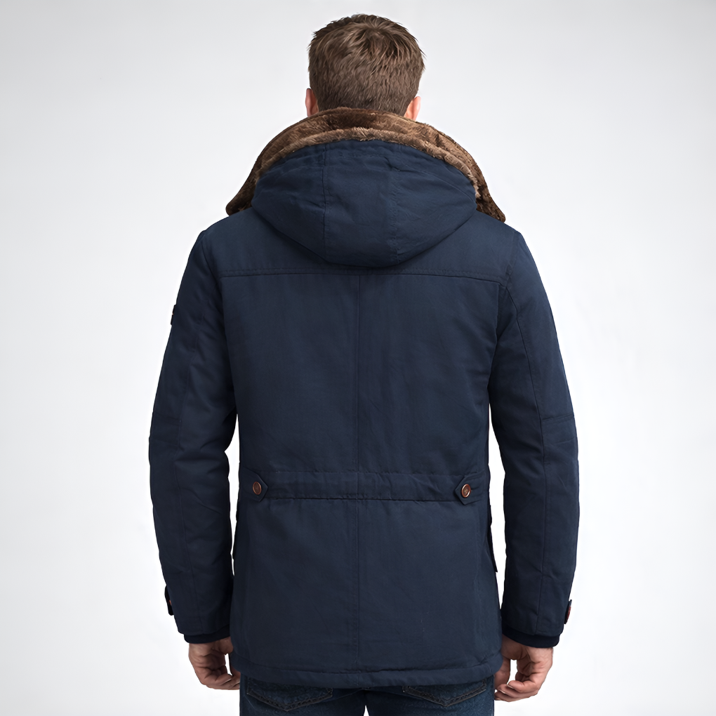 Men's Winter Jacket with Hood and Fleece Lining - Tirso
