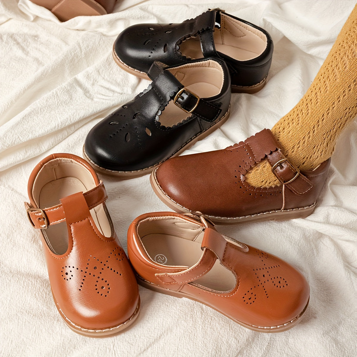 Girls' flat vintage anti-slip casual shoes - Lolli
